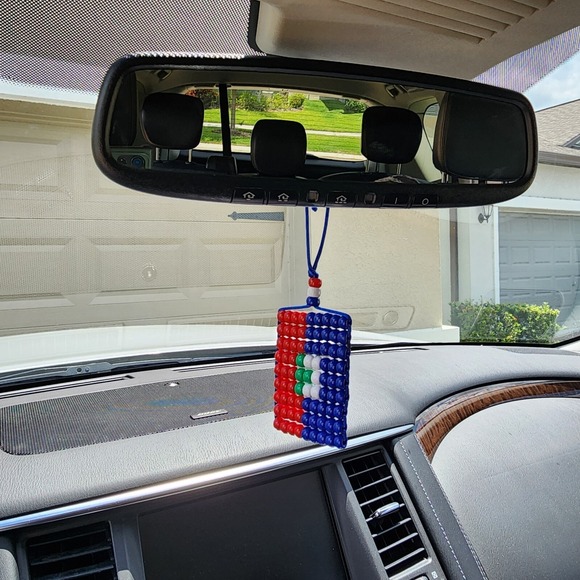 Haiti Country Flag Car Danglers, Rearview Mirror Flag 2.5" x 3". Car Accessory. - Picture 2 of 7